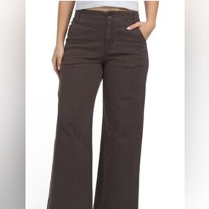 Women's Brown Wide-Leg Jeans